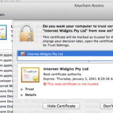 Перечень доступных доверенных сертификатов macOS